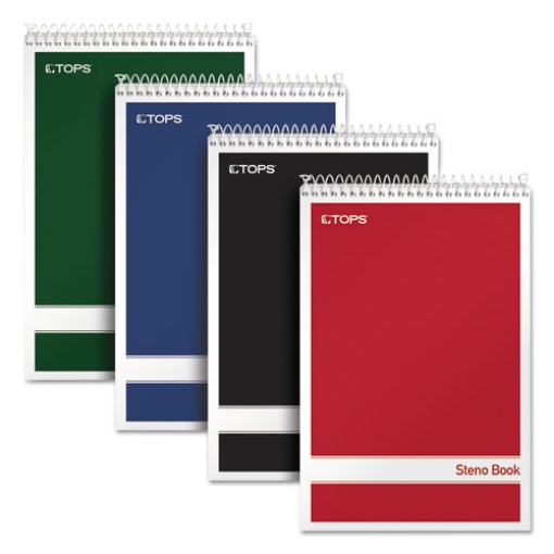 Picture of Steno Pad, Gregg Rule, Assorted Cover Colors, 80 White 6 X 9 Sheets, 4/pack