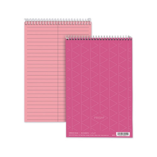 Picture of Prism Steno Pads, Gregg Rule, Pink Cover, 80 Pink 6 X 9 Sheets, 4/pack