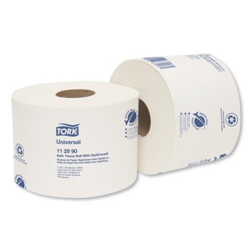 Picture of Universal Bath Tissue Roll with OptiCore, Septic Safe, 1-Ply, White, 1,755 Sheets/Roll, 36/Carton