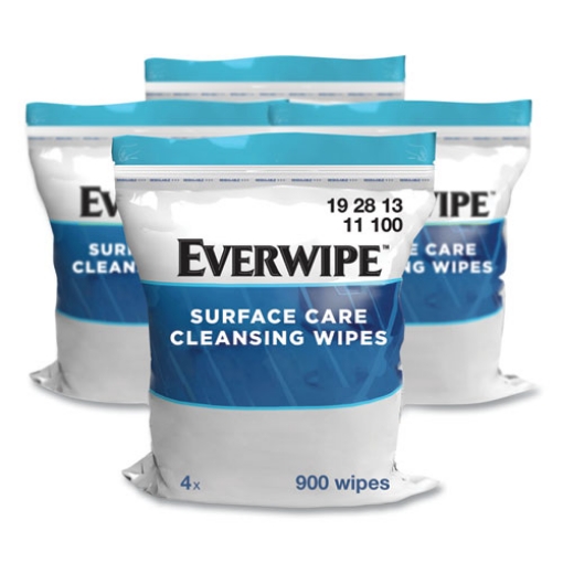 Picture of Cleaning and Deodorizing Wipes, 1-Ply, 8 x 6, Lemon, White, 900/Bag, 4 Bags/Carton