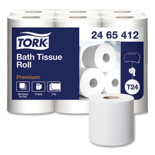 Picture of Premium Poly-Pack Bath Tissue, Septic Safe, 2-Ply, White, 400 Sheets/Roll, 12 Rolls/Pack, 4 Packs/Carton