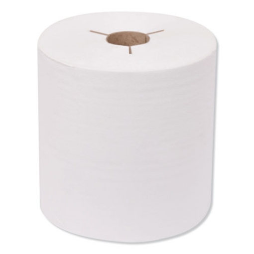 Picture of Premium Hand Towel Roll, Notched, 1-Ply, 8" x 600 ft, White, 720 Sheets/Roll, 6 Rolls/Carton