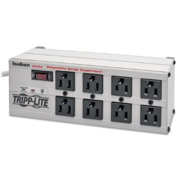 Picture of Isobar Surge Protector, 8 AC Outlets, 25 ft Cord, 3,840 J, Light Gray