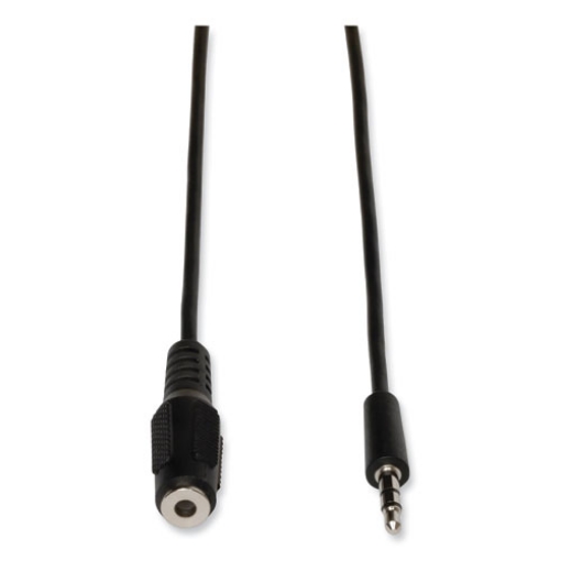 Picture of 3.5mm Mini Stereo Audio Extension Cable for Speakers and Headphones (M/F), 6 ft, Black