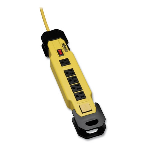 Picture of POWER IT! SAFETY POWER STRIP WITH GFCI PLUG, 6 OUTLETS, 9 FT CORD, YELLOW/BLACK