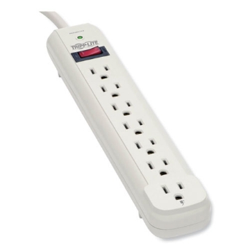 Picture of Protect It! Surge Protector, 7 AC Outlets, 25 ft Cord, 1,080 J, Light Gray