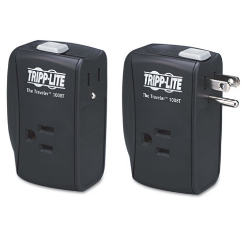 Picture of protect it! portable surge protector, 2 ac outlets, 1,050 j, black