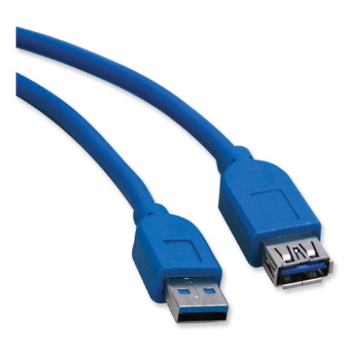 Picture of usb 3.0 superspeed extension cable, 6 ft, blue