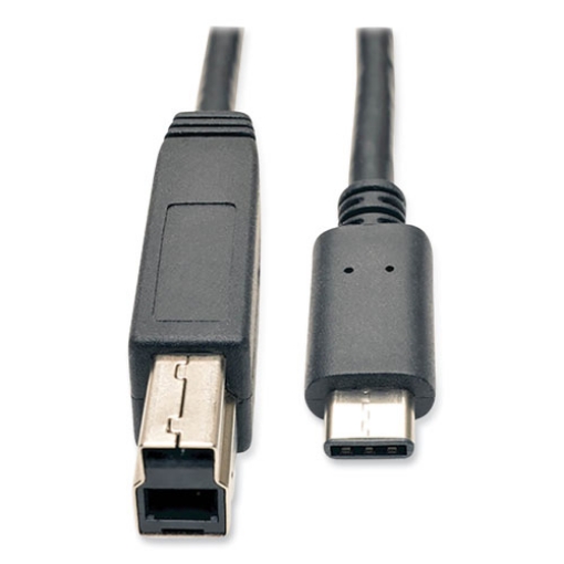 Picture of USB 3.1 Gen 1 (5 Gbps) Cable, USB Type-C (USB-C) to USB 3.0 Type-B (M/M), 3 ft, Black