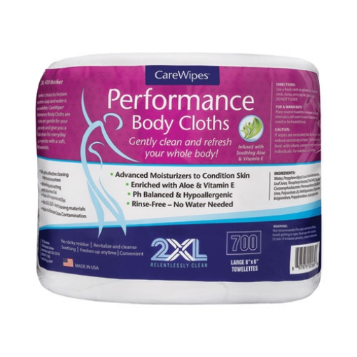 Picture of Performance Body Cloths, 1-Ply, 6 x 8, Unscented, White, 700/Pack, 2 Packs/Carton