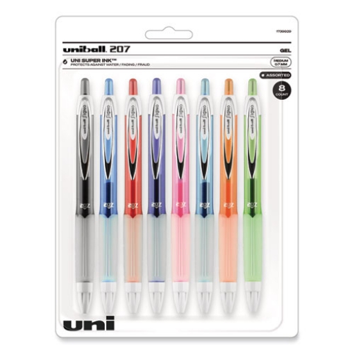 Picture of Signo 207 Gel Pen, Retractable, Medium 0.7 Mm, Assorted Ink And Barrel Colors, 8/pack