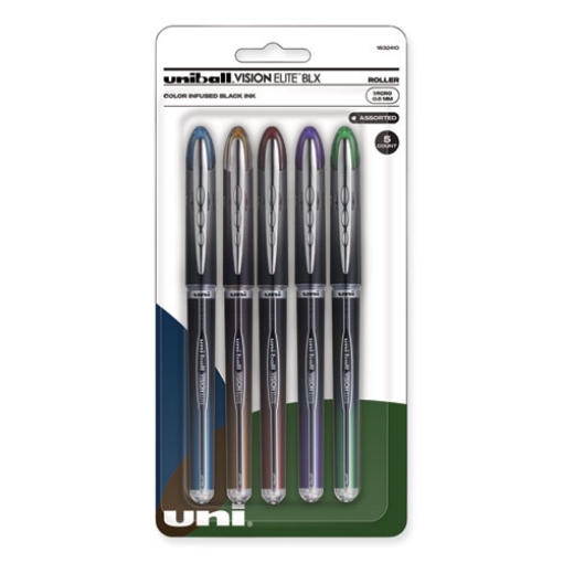 Picture of VISION ELITE BLX Series Hybrid Gel Pen, Stick, Fine 0.5 mm, Assorted Ink and Barrel Colors, 5/Pack