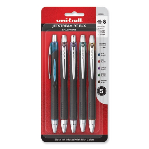 Picture of Jetstream Retractable Hybrid Gel Pen, 1 mm, Assorted Ink and Barrel Colors, 5/Pack