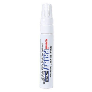Picture of Permanent Marker, Broad Chisel Tip, White