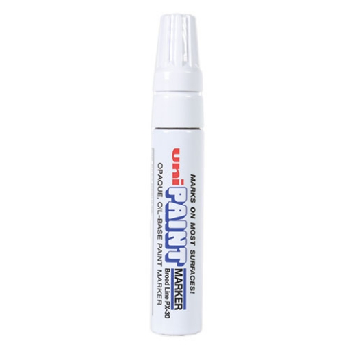 Picture of Permanent Marker, Broad Chisel Tip, White