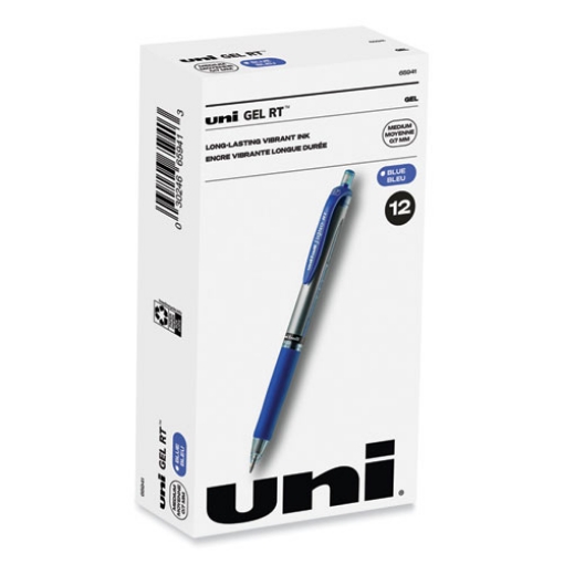 Picture of Signo Gel Pen, Retractable, Medium 0.7 mm, Blue Ink, Silver/Blue Barrel, Dozen