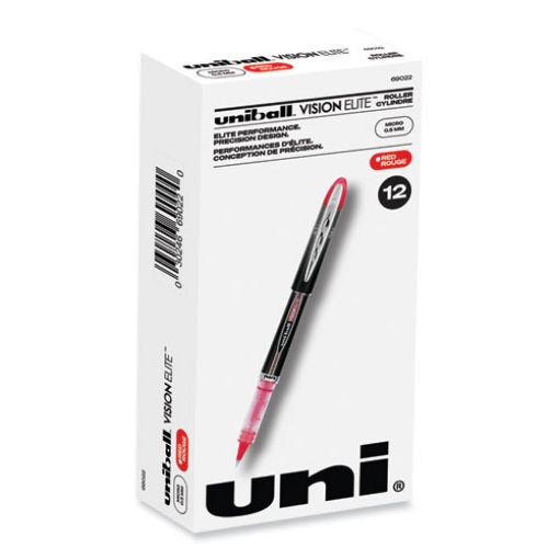 Picture of VISION ELITE Hybrid Gel Pen, Stick, Extra-Fine 0.5 mm, Red Ink, Black/Red/Clear Barrel