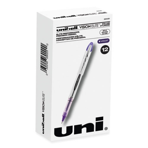 Picture of VISION ELITE Hybrid Gel Pen, Stick, Bold 0.8 mm, Violet Ink, White/Violet/Clear Barrel