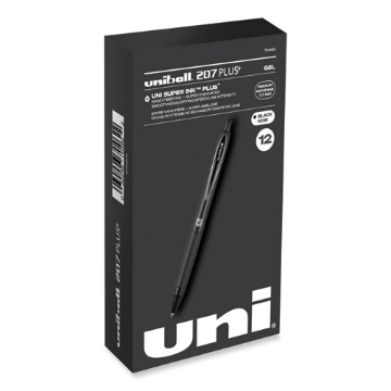 Picture of 207 Plus+ Gel Pen, Retractable, Medium 0.7 mm, Black Ink, Black Barrel, Dozen