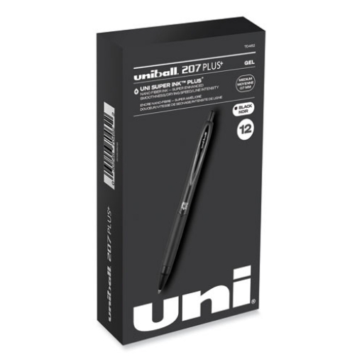 Picture of 207 Plus+ Gel Pen, Retractable, Medium 0.7 mm, Black Ink, Black Barrel, Dozen