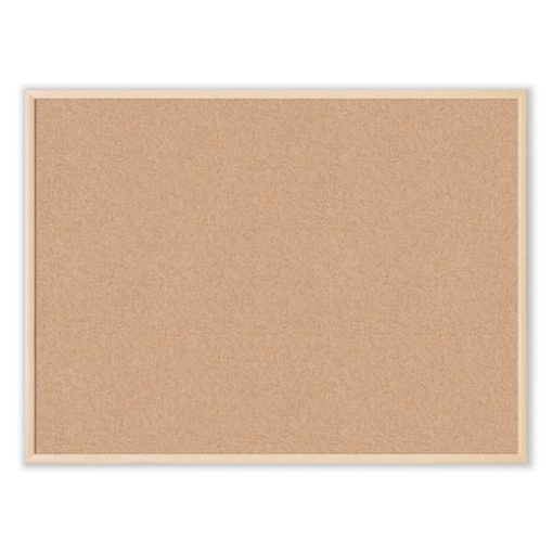 Picture of Cork Bulletin Board, 47 x 35, Tan Surface, Birch Wood Frame