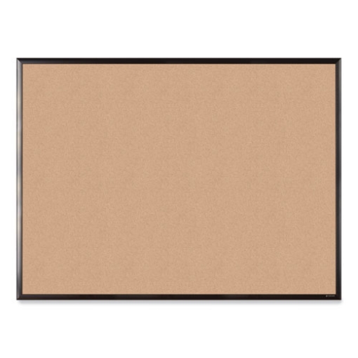 Picture of Cork Bulletin Board with Black Aluminum Frame, 47 x 35, Tan Surface