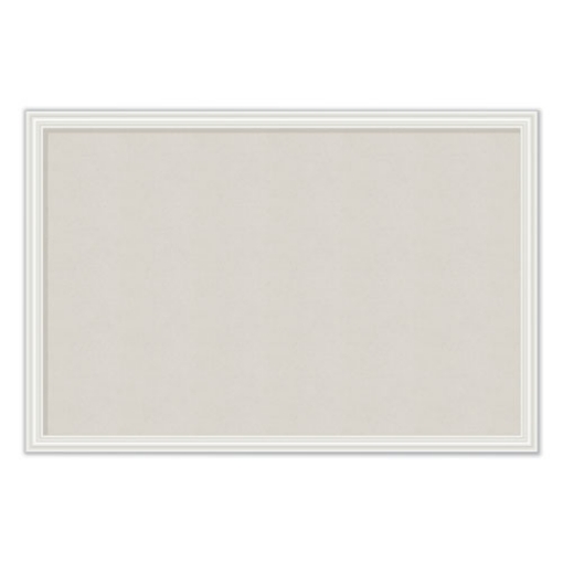 Picture of Linen Bulletin Board with Decor Frame, 30 x 20, Tan Surface, White Wood Frame