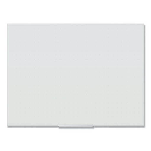 Picture of Floating Glass Ghost Grid Dry Erase Board, 47 x 35, White