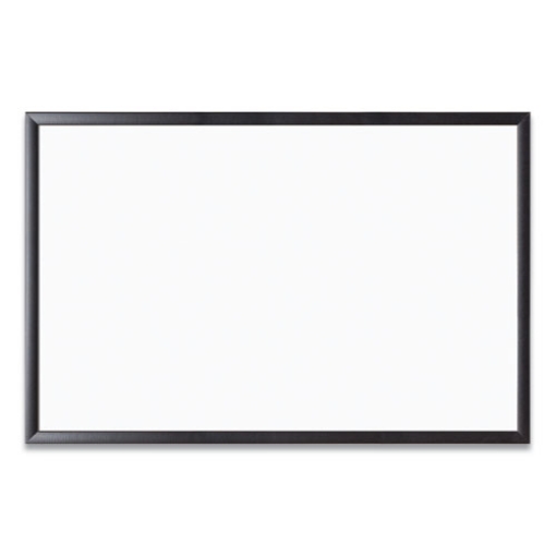 Picture of Magnetic Dry Erase Board with Wood Frame, 35 x 23, White Surface, Black Frame