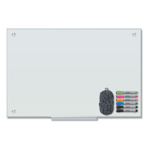 Picture of Magnetic Glass Dry Erase Board Value Pack, 35" x 23", Frosted White