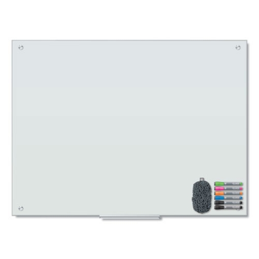 Picture of Magnetic Glass Dry Erase Board Value Pack, 47" x 35", Frosted White