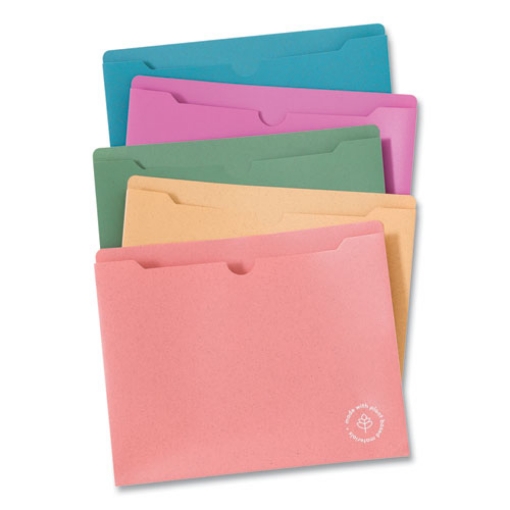 Picture of U-Eco Poly File Jackets, Straight Tab, Letter Size, Assorted, 10/Pack