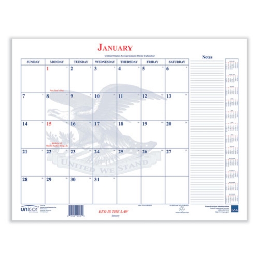 Picture of 7510016648790 Calendar Blotter, 22 x 18, White Sheets, 13-Month (Jan to Jan): 2024 to 2025