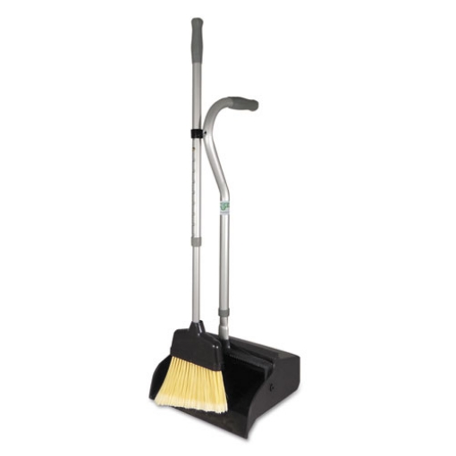 Picture of Telescopic Ergo Dust Pan With Broom, 12w X 45h, Metal, Gray/silver