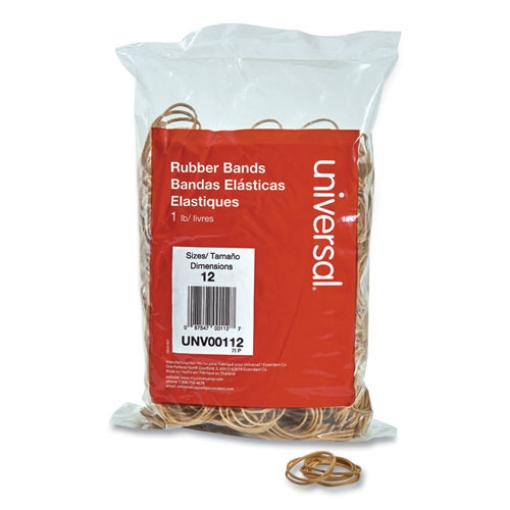 Picture of Rubber Bands, Size 12, 0.04" Gauge, Beige, 1 Lb Box, 2,500/pack