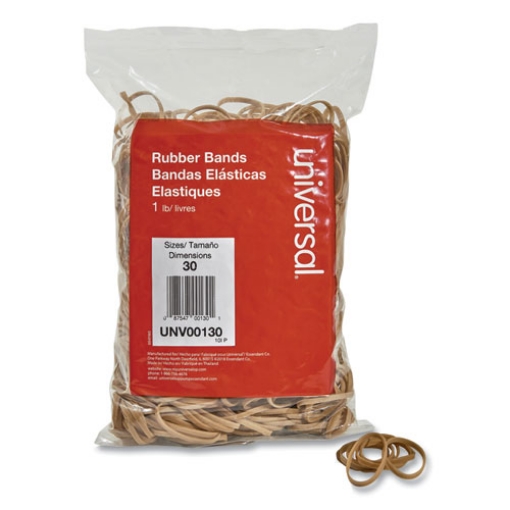 Picture of Rubber Bands, Size 30, 0.04" Gauge, Beige, 1 Lb Box, 1,100/pack