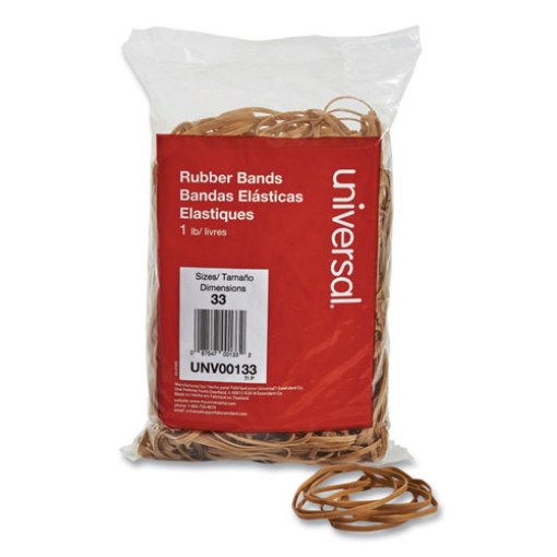 Picture of Rubber Bands, Size 33, 0.04" Gauge, Beige, 1 Lb Box, 640/pack