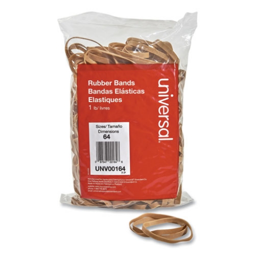 Picture of Rubber Bands, Size 64, 0.04" Gauge, Beige, 1 Lb Bag, 320/pack