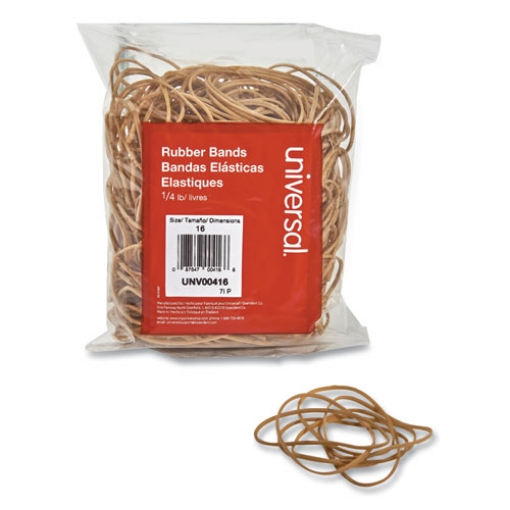 Picture of Rubber Bands, Size 16, 0.04" Gauge, Beige, 4 Oz Box, 475/pack