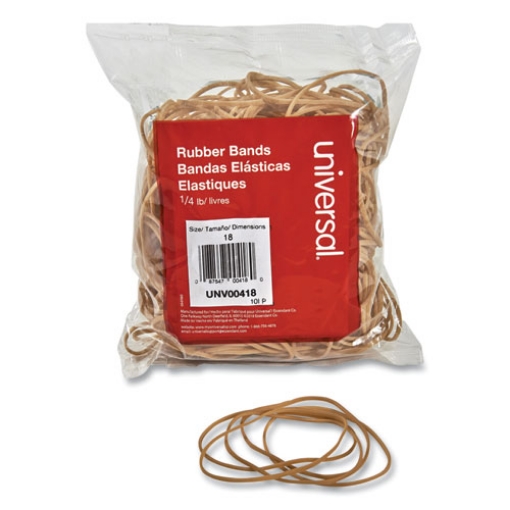 Picture of Rubber Bands, Size 18, 0.04" Gauge, Beige, 4 Oz Box, 400/pack