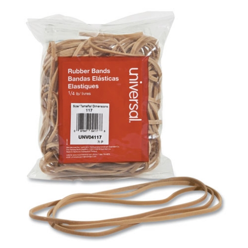 Picture of Rubber Bands, Size 117, 0.06" Gauge, Beige, 4 Oz Box, 50/pack