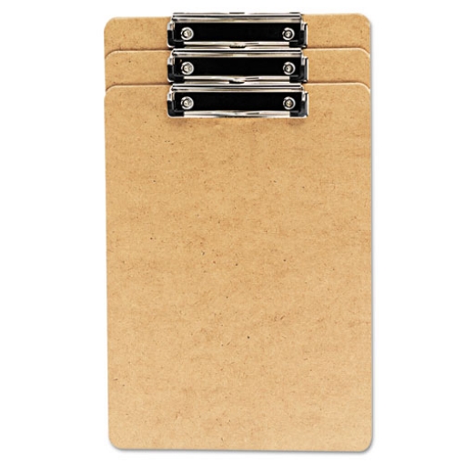 Picture of Hardboard Clipboard with Low-Profile Clip, 0.5" Clip Capacity, Holds 8.5 x 14 Sheets, Brown, 3/Pack