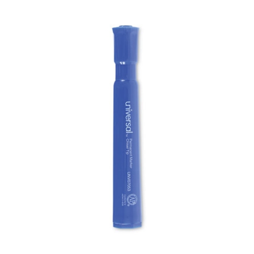 Picture of Chisel Tip Permanent Marker, Broad Chisel Tip, Blue, Dozen