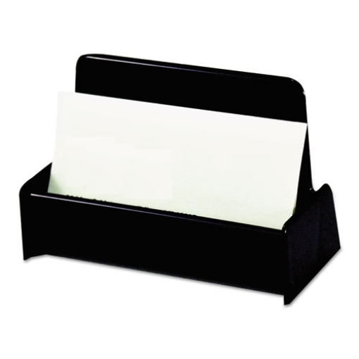 Picture of Business Card Holder, Holds 50 2 X 3.5 Cards, 3.75 X 1.81 X 1.38, Plastic, Black