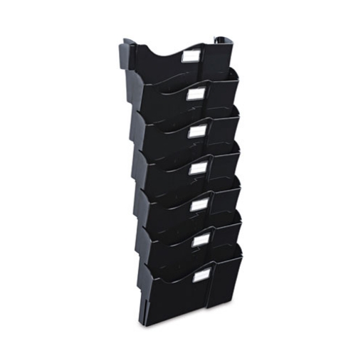 Picture of Grande Central Filing System, 7 Sections, Legal/Letter Size, Wall Mount, 16" x 4.75" x 38.25", Black, 7/Pack