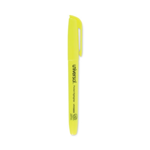 Picture of Pocket Highlighter Value Pack, Fluorescent Yellow Ink, Chisel Tip, Yellow Barrel, 36/pack