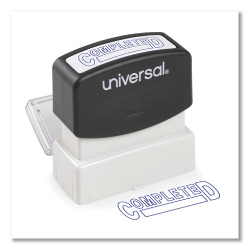 Picture of Message Stamp, Completed, Pre-Inked One-Color, Blue Ink