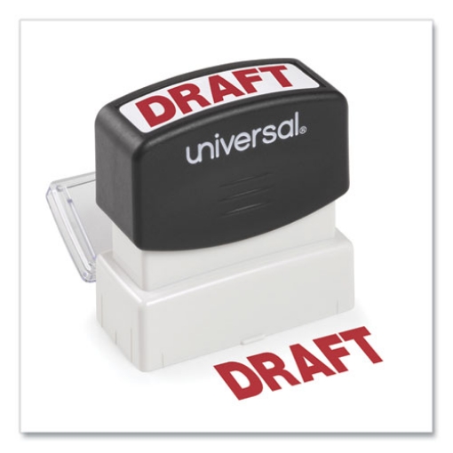 Picture of Message Stamp, Draft, Pre-Inked One-Color, Red