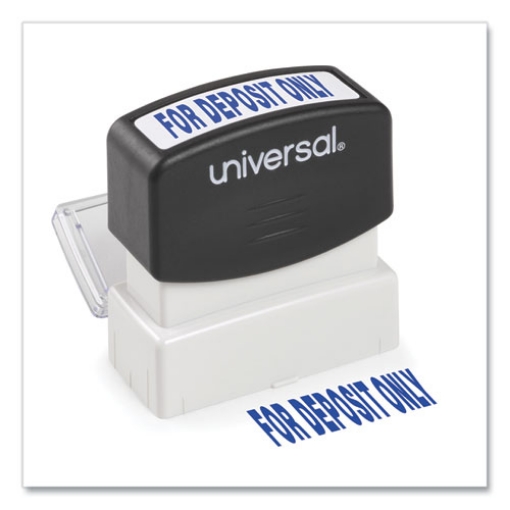 Picture of Message Stamp, For Deposit Only, Pre-Inked One-Color, Blue