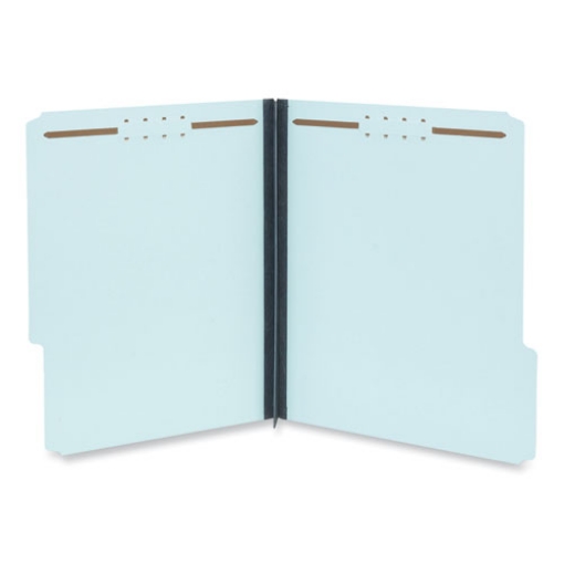 Picture of Top Tab Classification Folders, 2" Expansion, 2 Fasteners, Letter Size, Light Blue Exterior, 25/Box